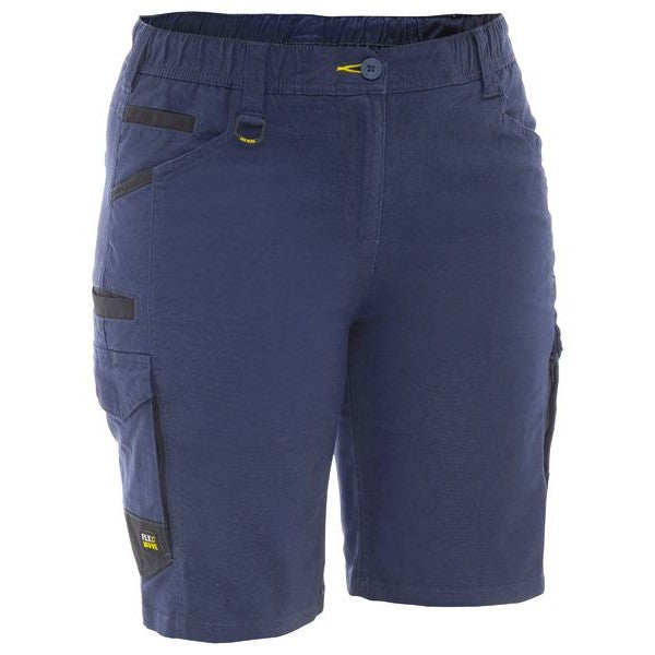 Bisley Women's Flx & Move Elastic Waist Cargo Short - BSHL1338 | Womens Workwear