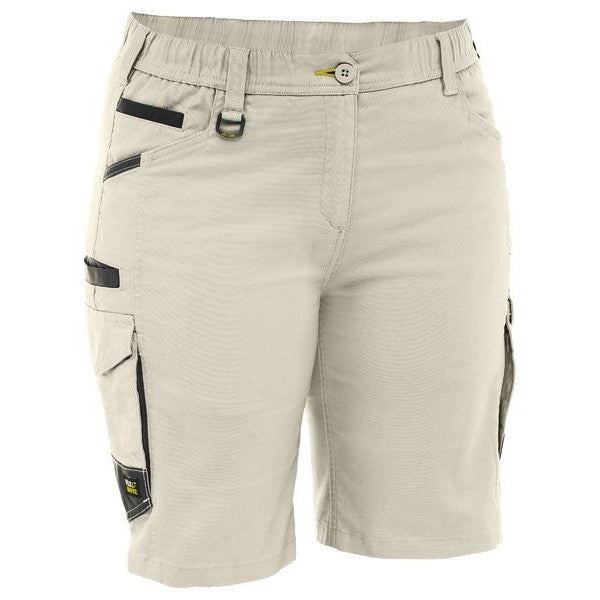 Bisley Women's Flx & Move Elastic Waist Cargo Short - BSHL1338 | Womens Workwear