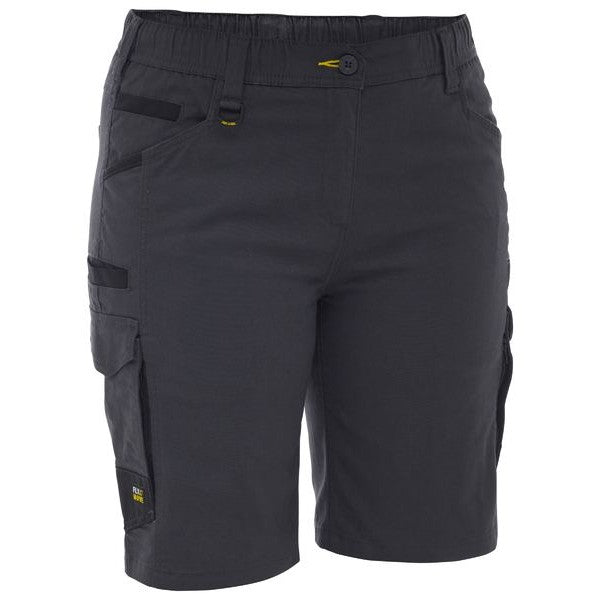 Bisley Women's Flx & Move Elastic Waist Cargo Short - BSHL1338 | Womens Workwear