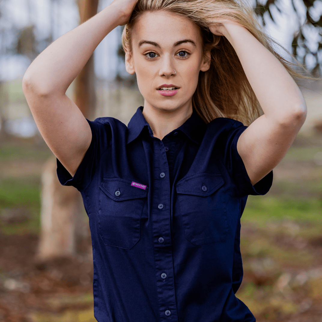 Green Hip Womens Shirt Extended Short Sleeve Land Roamer SSS-EXT | Womens Workwear