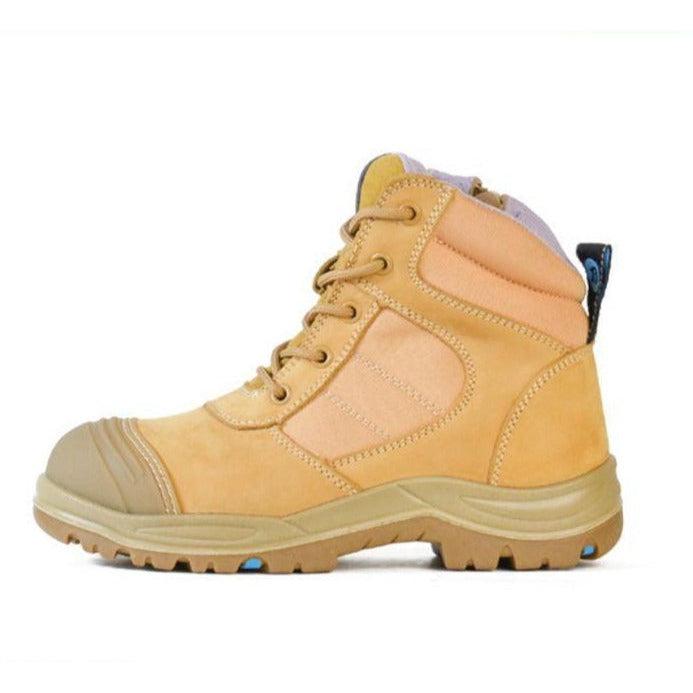 Bata Dakota Zip/Lace Ladies Safety Wheat Boot - 504-88017 | Womens Workwear