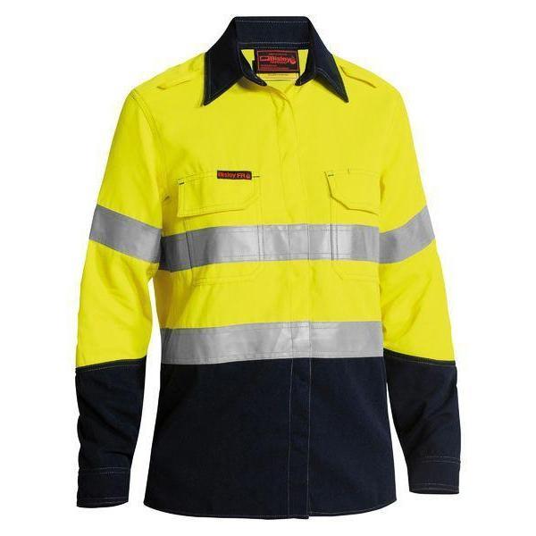 Bisley Tencate Tecasafe Plus 700 Womens Taped HiVis Flame Retardant Long Sleeve Shirt - BL8082T | Womens Workwear