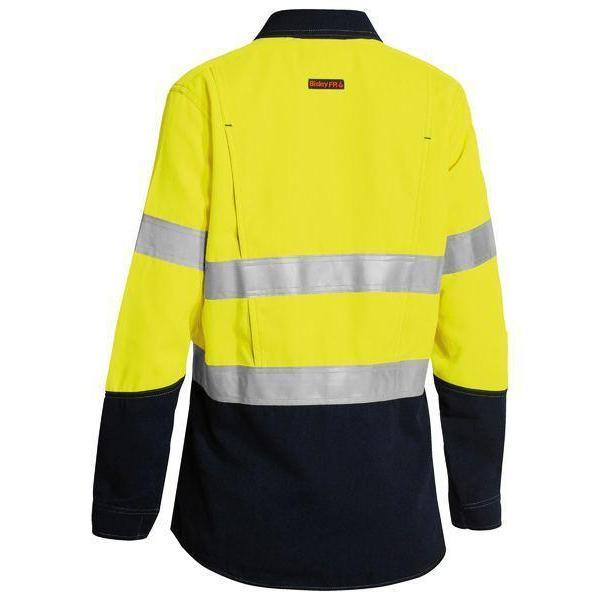 Bisley Tencate Tecasafe Plus 700 Womens Taped HiVis Flame Retardant Long Sleeve Shirt - BL8082T | Womens Workwear