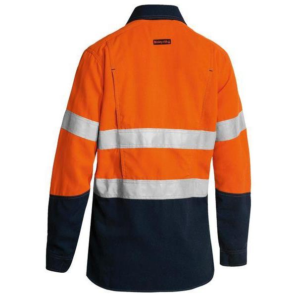 Bisley Tencate Tecasafe Plus 700 Womens Taped HiVis Flame Retardant Long Sleeve Shirt - BL8082T | Womens Workwear