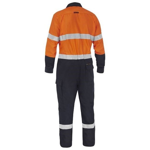 Bisley Unisex Coveralls, Taped Hi-Vis Fire Retardant Ripstop Vented Combo - BC8477T | Womens Workwear