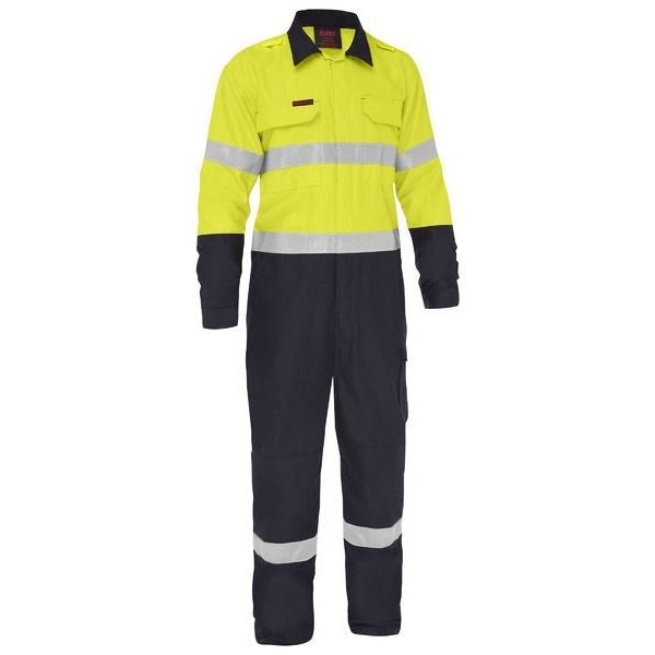 Bisley Unisex Coveralls, Taped Hi-Vis Fire Retardant Ripstop Vented Combo - BC8477T | Womens Workwear