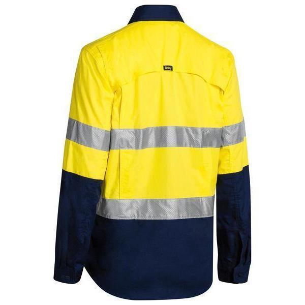 Bisley Womens Taped HiVis X-AirFlow Ripstop 2 Tone Long Sleeve Shirt - BL6415T | Womens Workwear