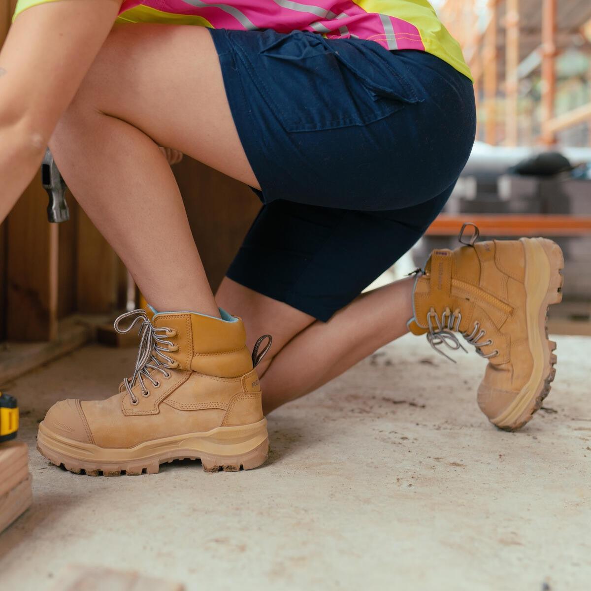 Blundstone RotoFlex Wheat Water Resistant Nubuck Zip Side Women's Safety Boot - 8860 | Womens Workwear