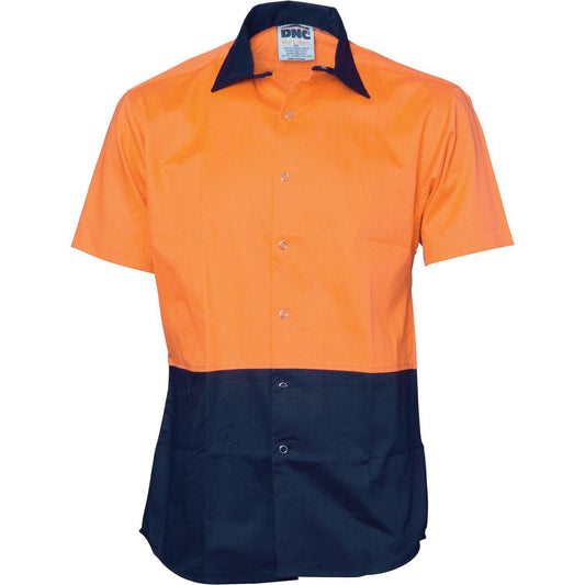 DNC HiVis 2-Tone Cool-Breeze Food Industry Short Sleeve Cotton Shirt - 3941 | Womens Workwear