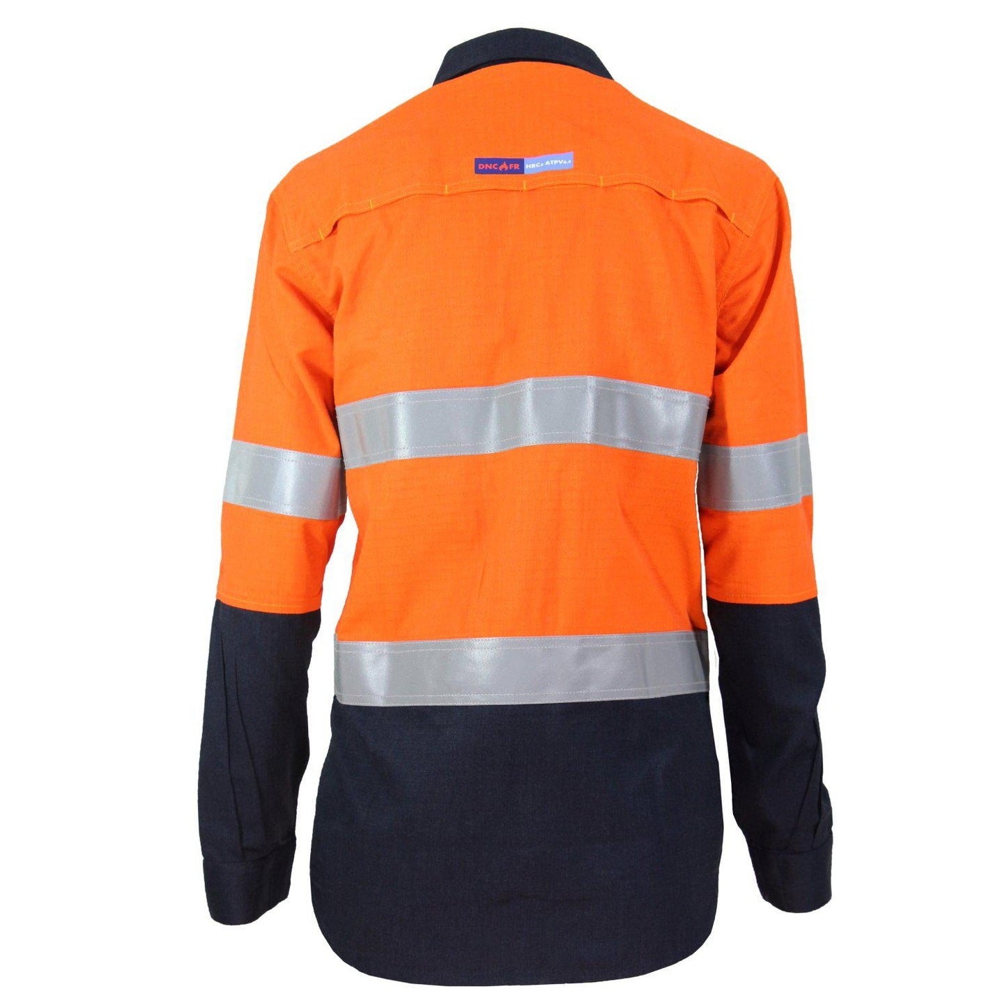 DNC Taped HiVis Flame Retardant & Arc Rated HRC2 2-Tone Long Sleeve Womens Shirt - 3457 | Womens Workwear
