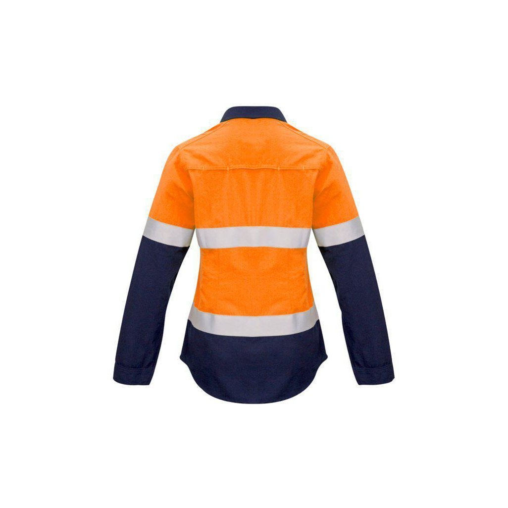 Syzmik Womens Taped Flame Retardant Closed Front Spliced Long Sleeve Shirt - ZW131 | Womens Workwear