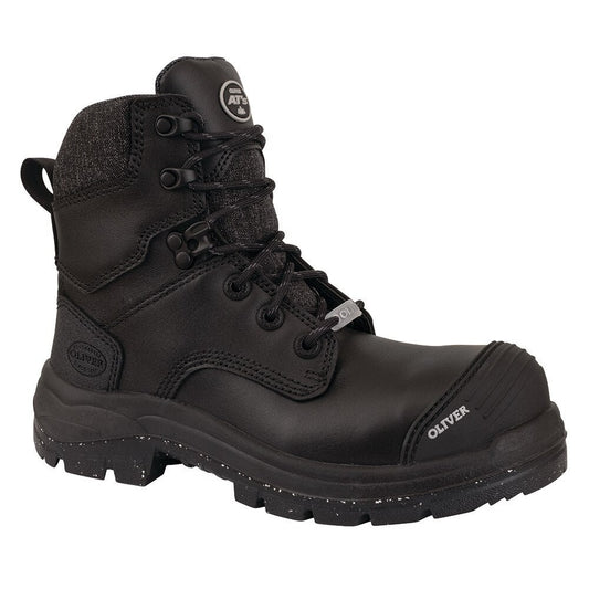 Oliver LACE UP ZIP SIDE 6" LADIES, 9.5, BLACK - 59-445Z | Womens Workwear