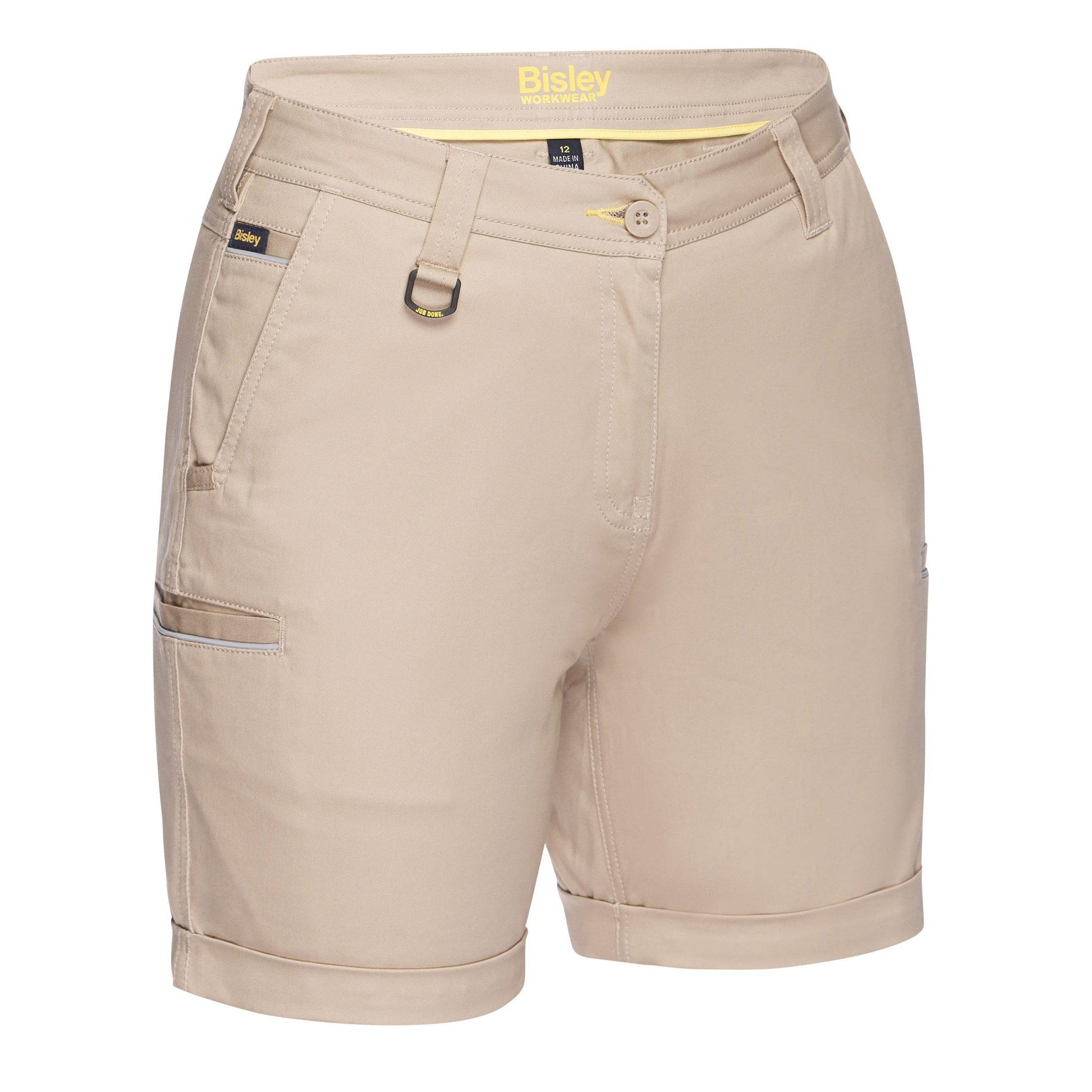 Bisley Womens Stretch Mid Rise Shorts - BSHL1015 | Womens Workwear