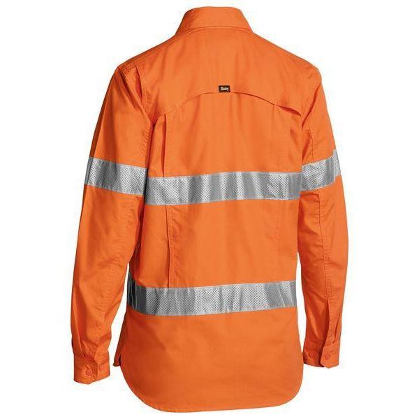 Bisley Womens Taped HiVis X-AirFlow Ripstop Long Sleeve Shirt - BL6416T | Womens Workwear