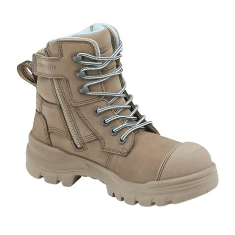 Blundstone RotoFlex Stone Water-Resistant Nubuck Zip Side Women's Safety Boot - 8863 | Womens Workwear