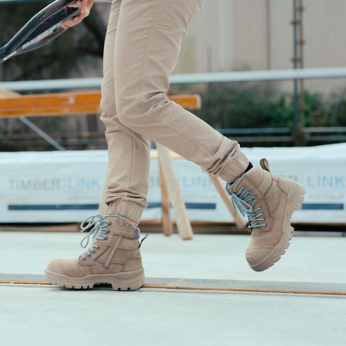 Blundstone RotoFlex Stone Water-Resistant Nubuck Zip Side Women's Safety Boot - 8863 | Womens Workwear