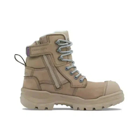 Blundstone RotoFlex Stone Water-Resistant Nubuck Zip Side Women's Safety Boot - 8863 | Womens Workwear